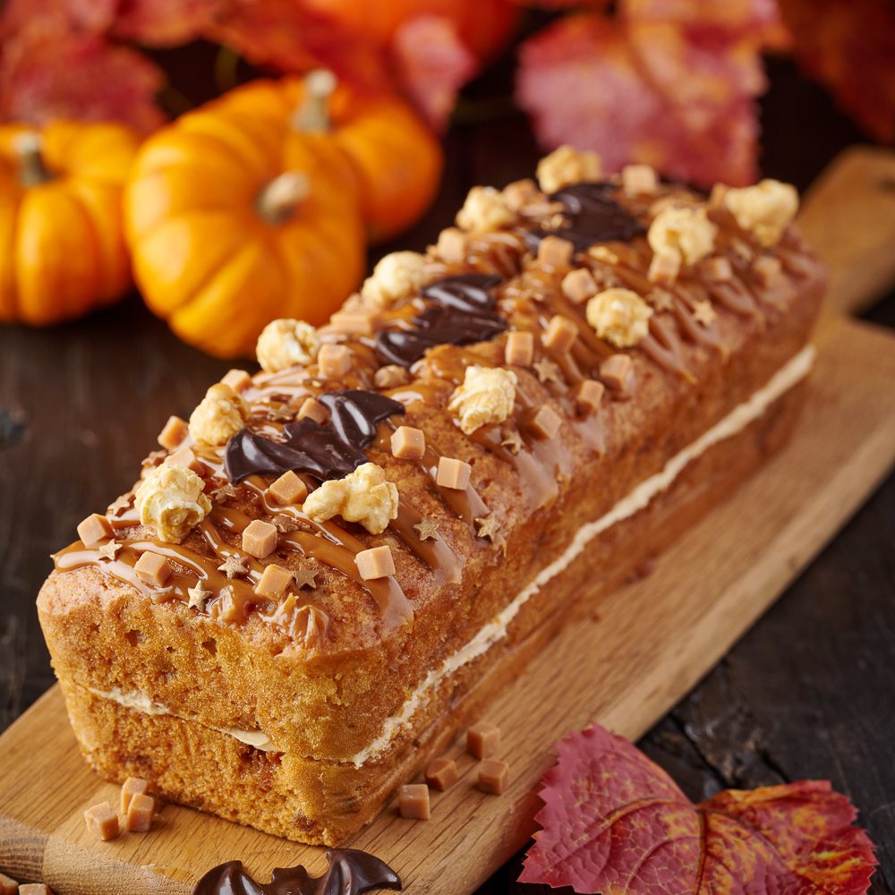 Halloween Sticky Toffee Apple Loaf Cake