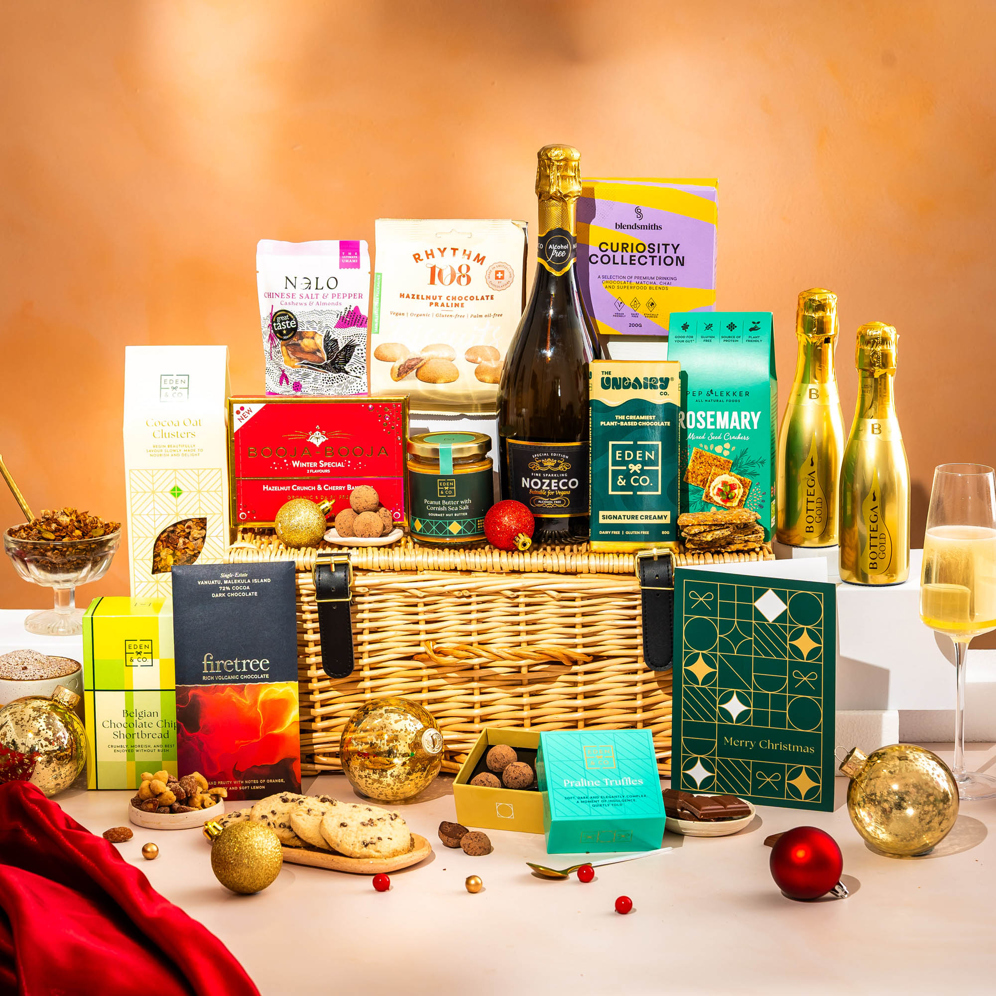 Gluten Free Christmas Luxury Wicker Hamper with Gift Card - Alcohol ...