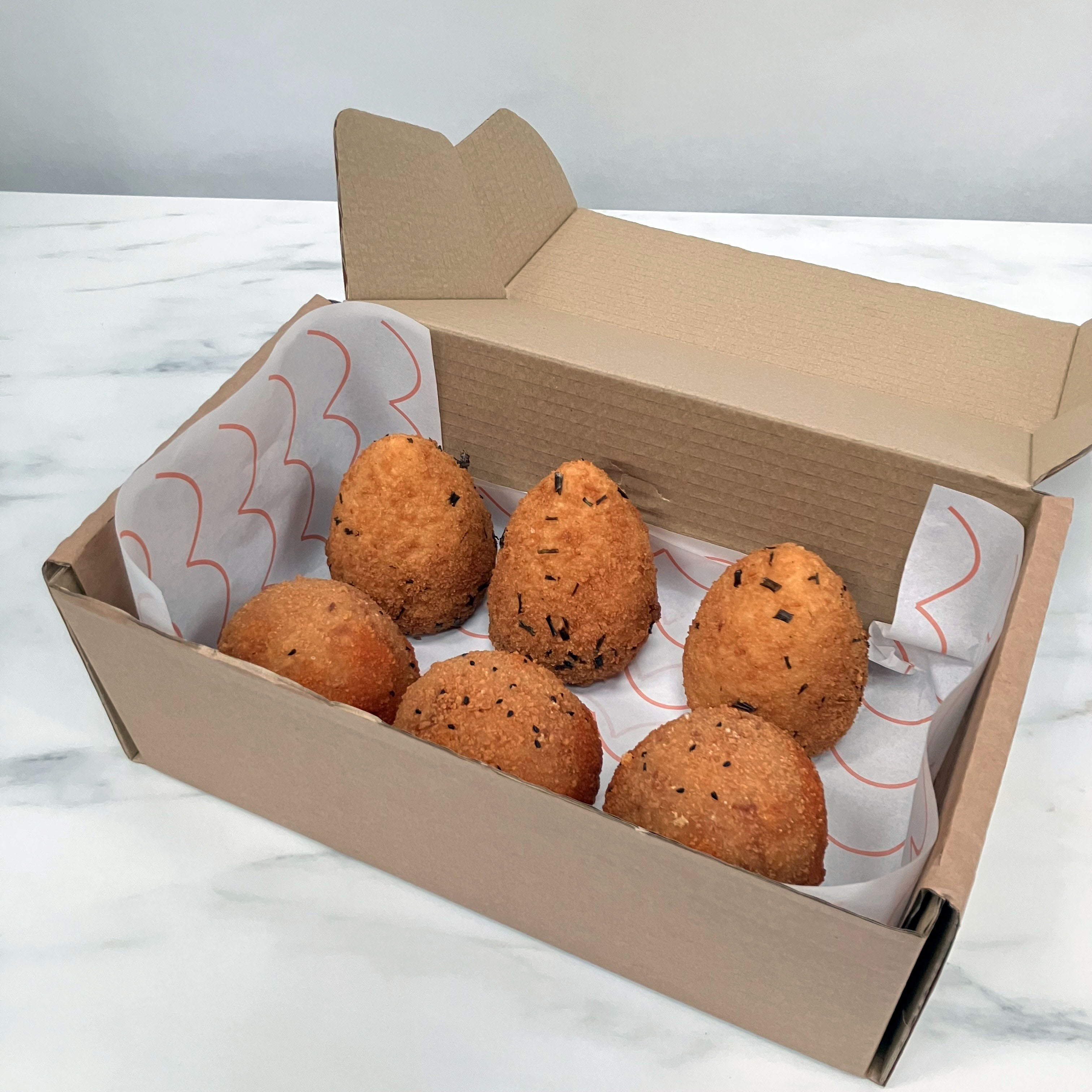 Nduja Saffron and Mozzarella Arancini - Box of 6 - Yumbles.com