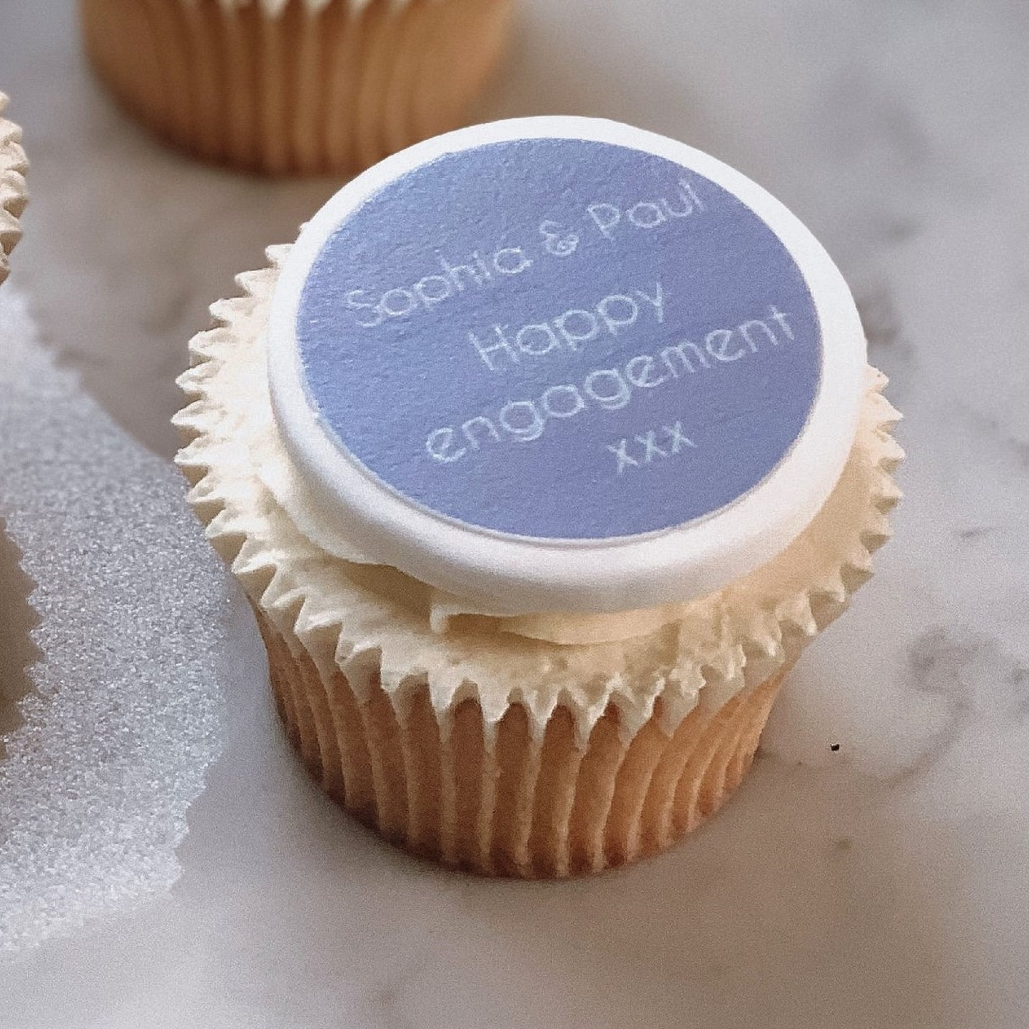 Personalised Happy Engagement Cupcake Toppers (Pack of 12)