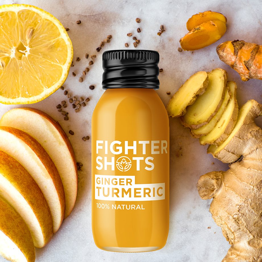 Natural Ginger + Turmeric Shots (12x 60ml) - Yumbles.com