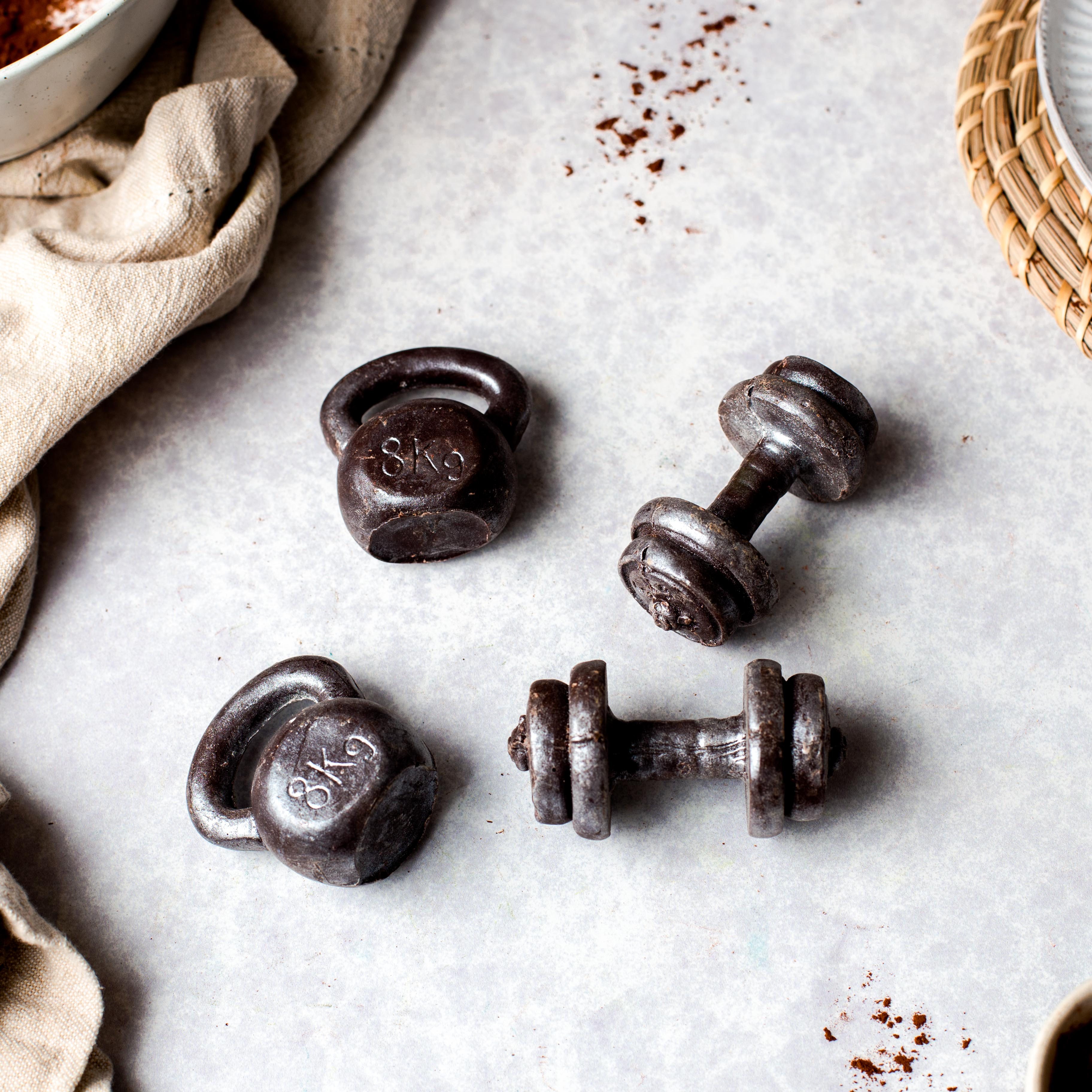 Fitness & Gym Fans Chocolate Gift Set Handmade Chocolate Dumbbells
