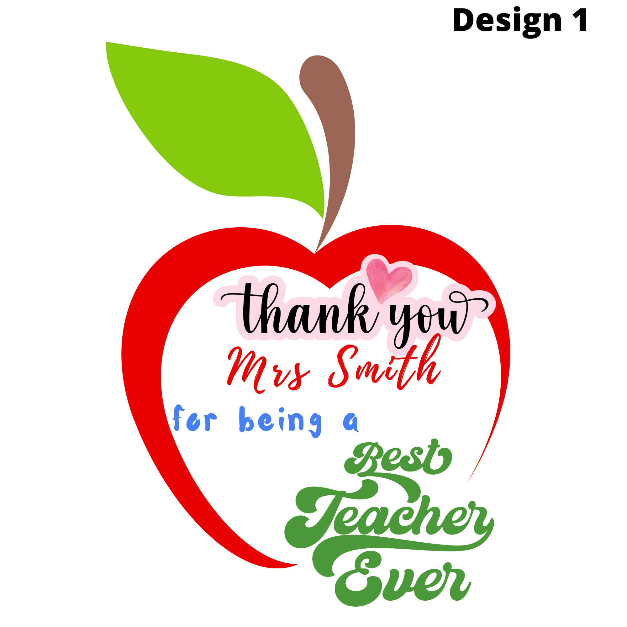 Personalised Teacher Gift Diy Printed Chocolate Card