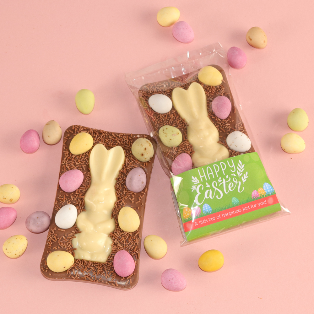 The Mini Egg Easter Bunny Chocolate Bar - Yumbles.com