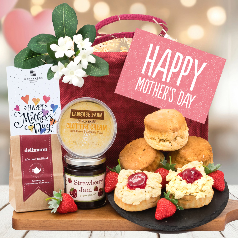 Gluten Free Mother's Day Devon Cream Tea Hamper - Yumbles.com