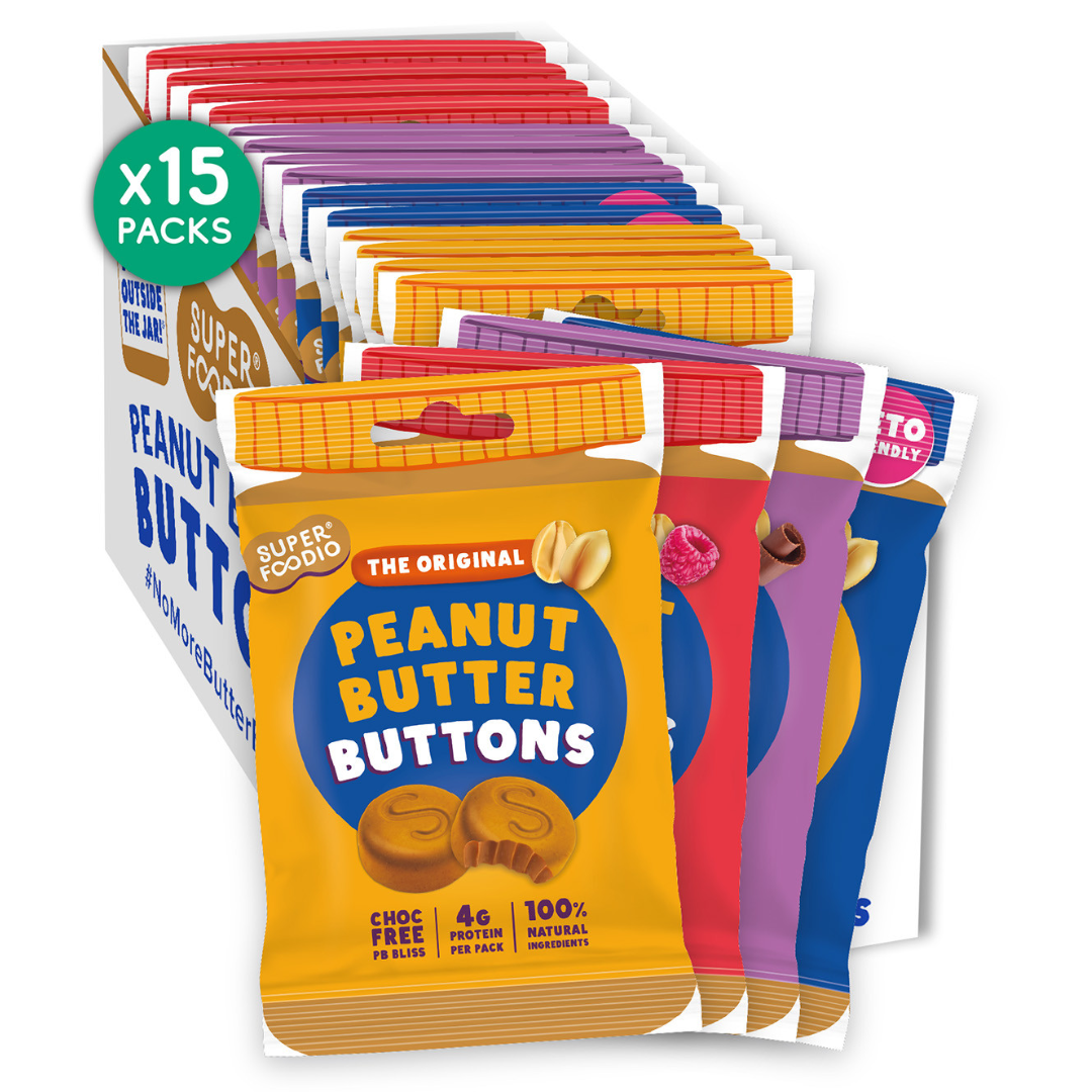 Peanut Butter Buttons Variety Bundle (20g x 15 packs) - Yumbles.com