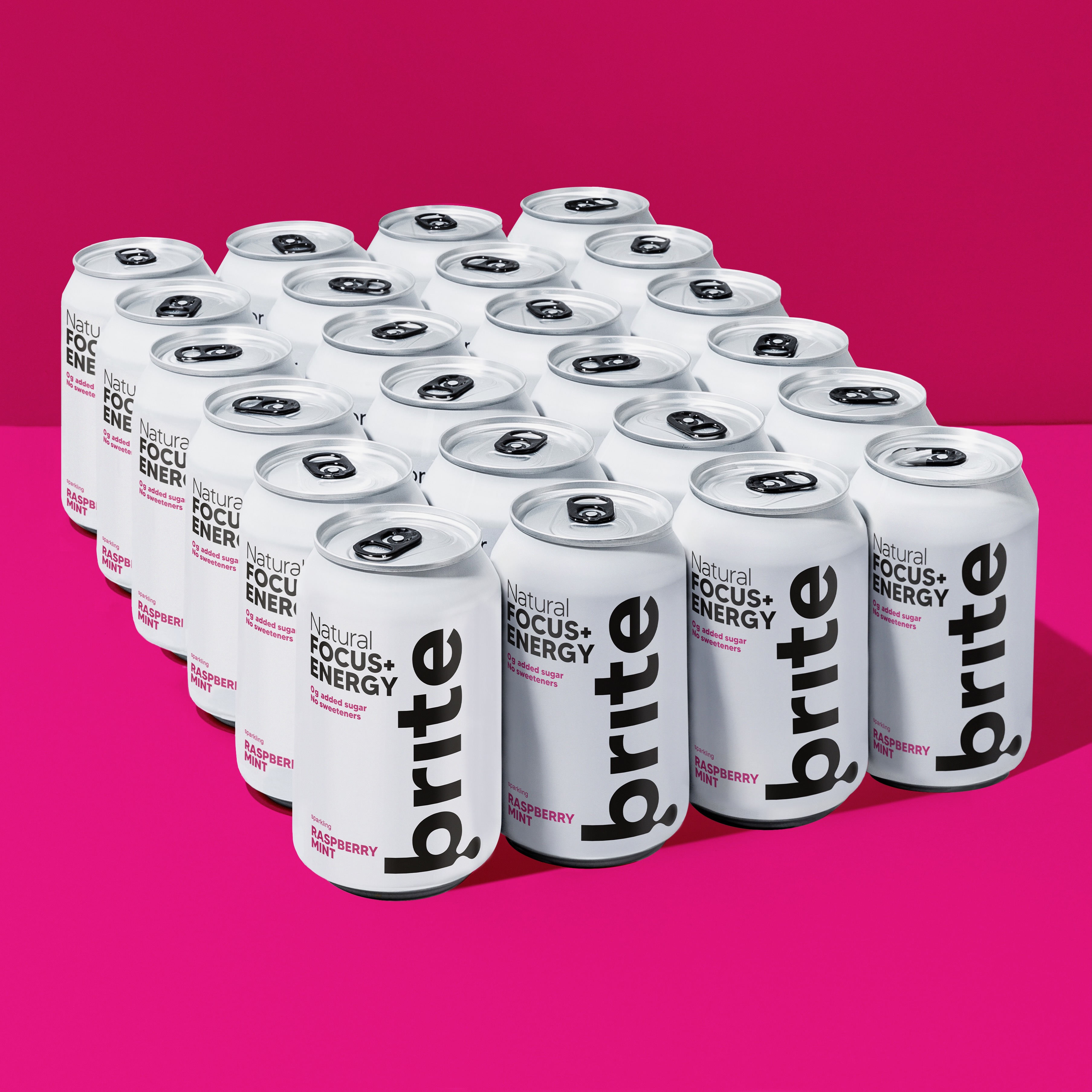 Brite Raspberry Mint Brite Natural Energy Focus Raspberry Mint - 24 x 330ml Drink - Yumbles.com