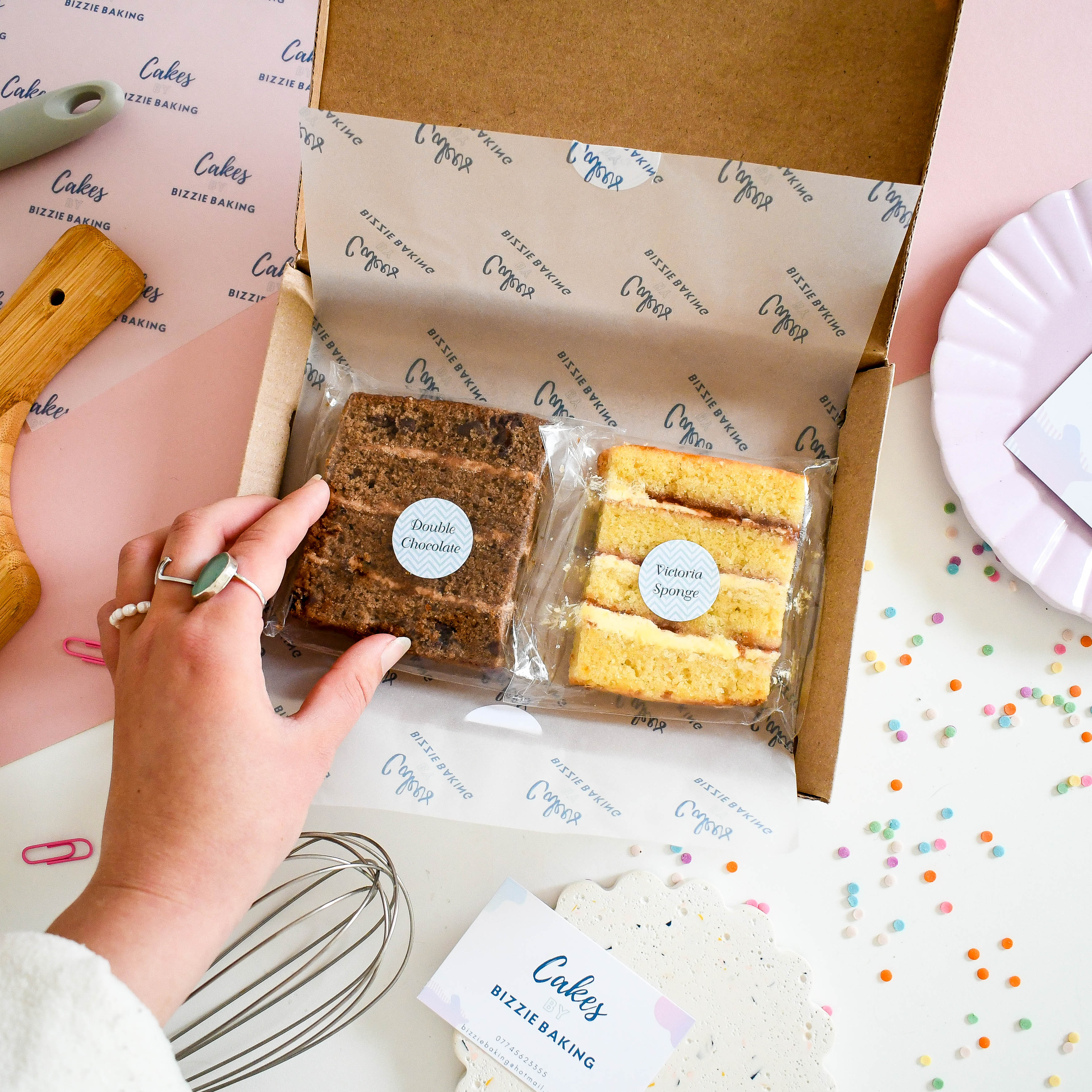 Letterbox Cake Subscription - 2 Homemade Sponge Cake Slices - Yumbles.com