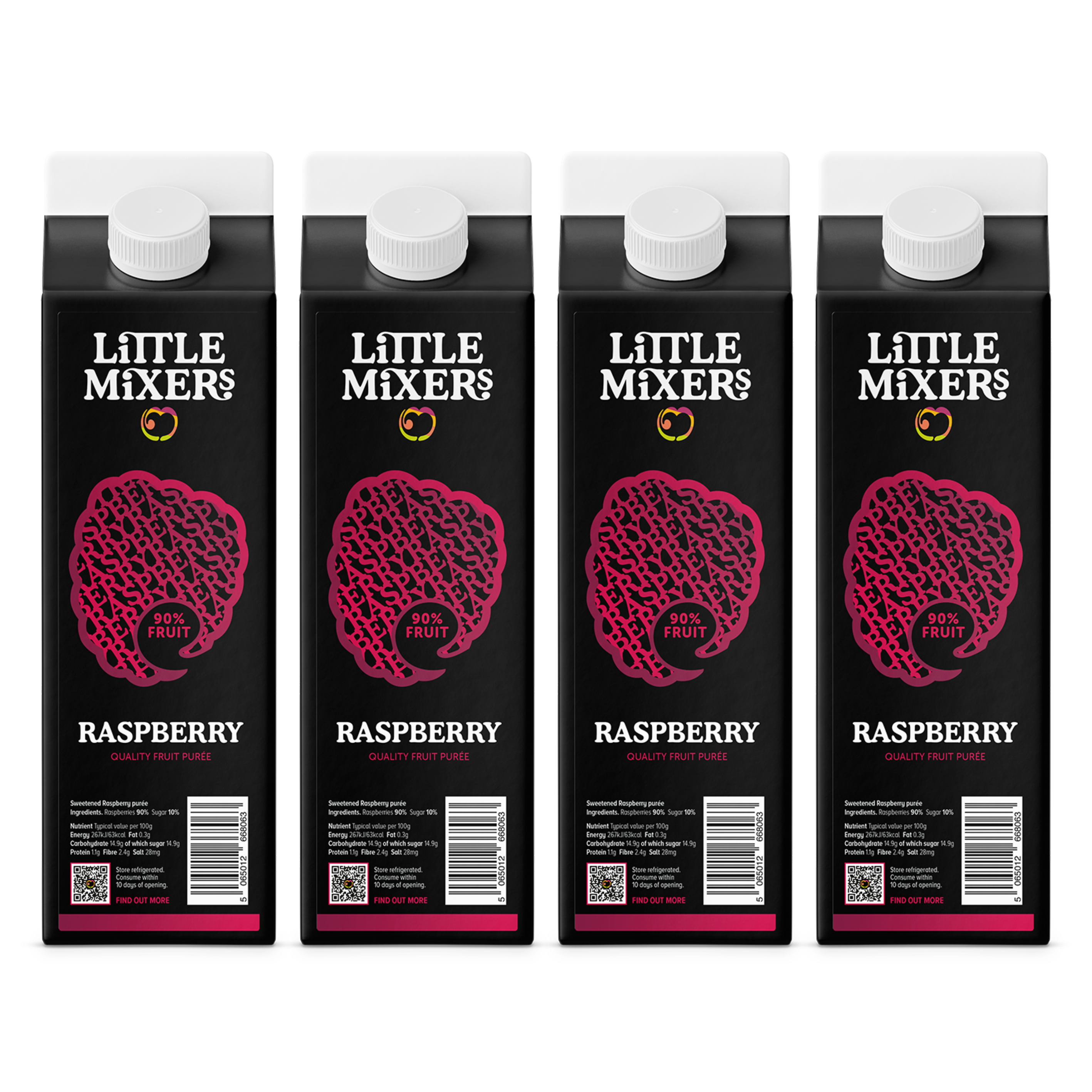 Mixer Raspberry Puree Pure Raspberry Purée Mixer - Case of 4 x 1kg - Yumbles.com