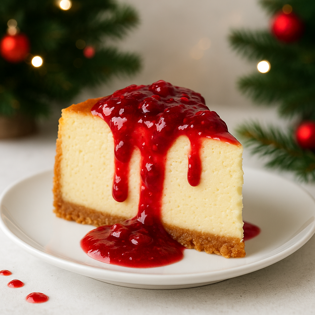 New York Cheesecake with Raspberry Compote — Christmas Special ...
