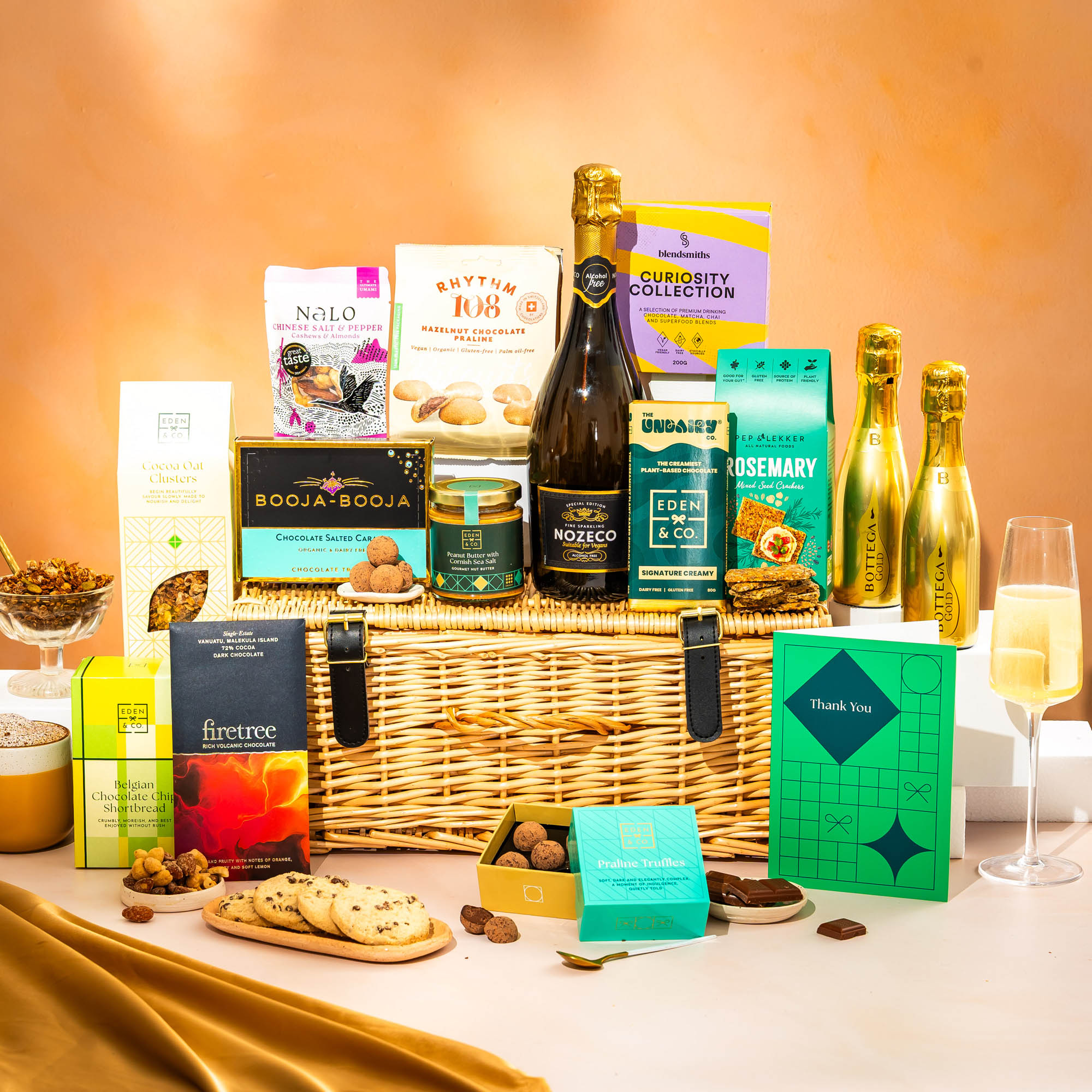 Thank You Luxury Wicker Hamper with Gift Card - Alcohol Optional ...