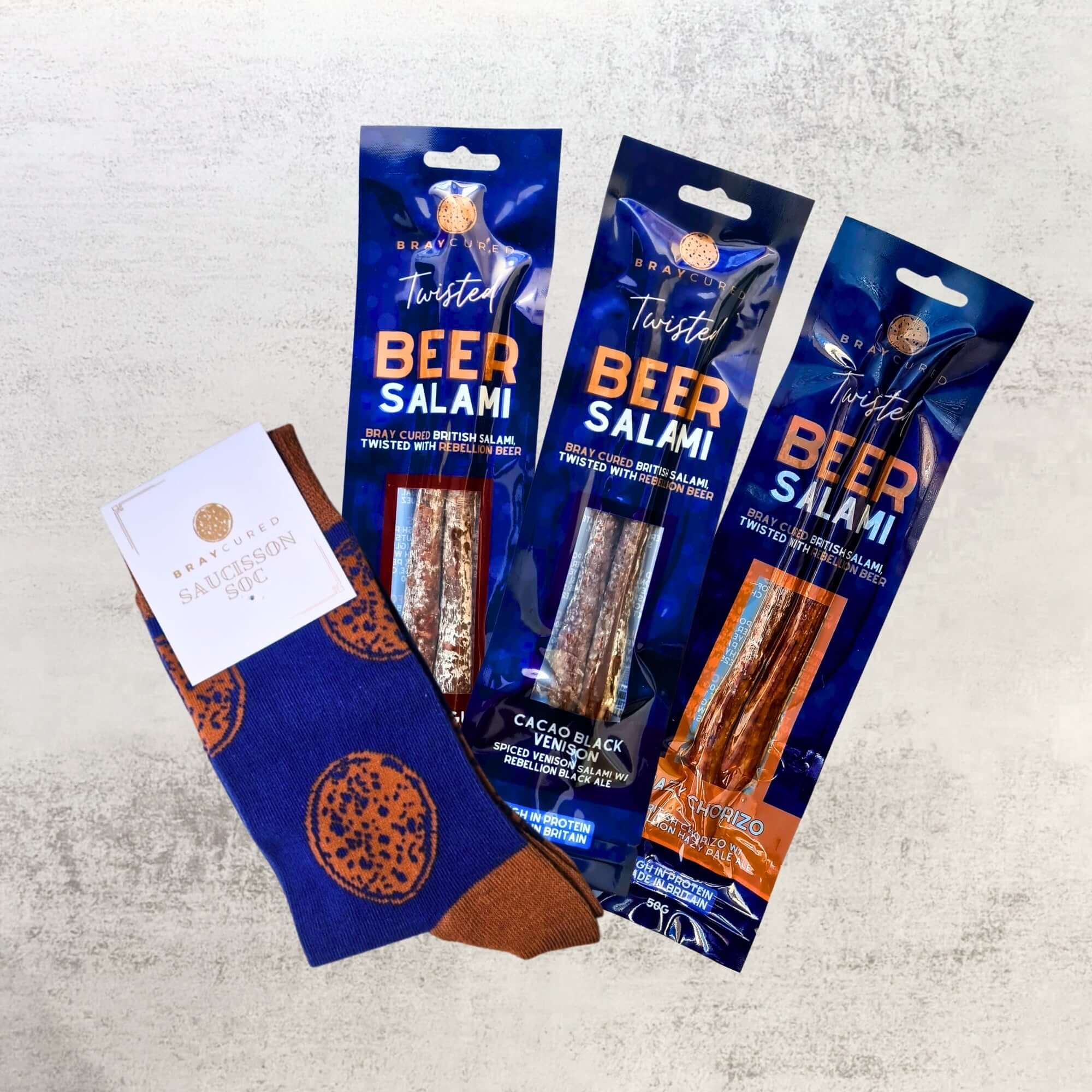 Saucisson Socks Beer Salami and Saucisson Socks Gift Set - Yumbles.com