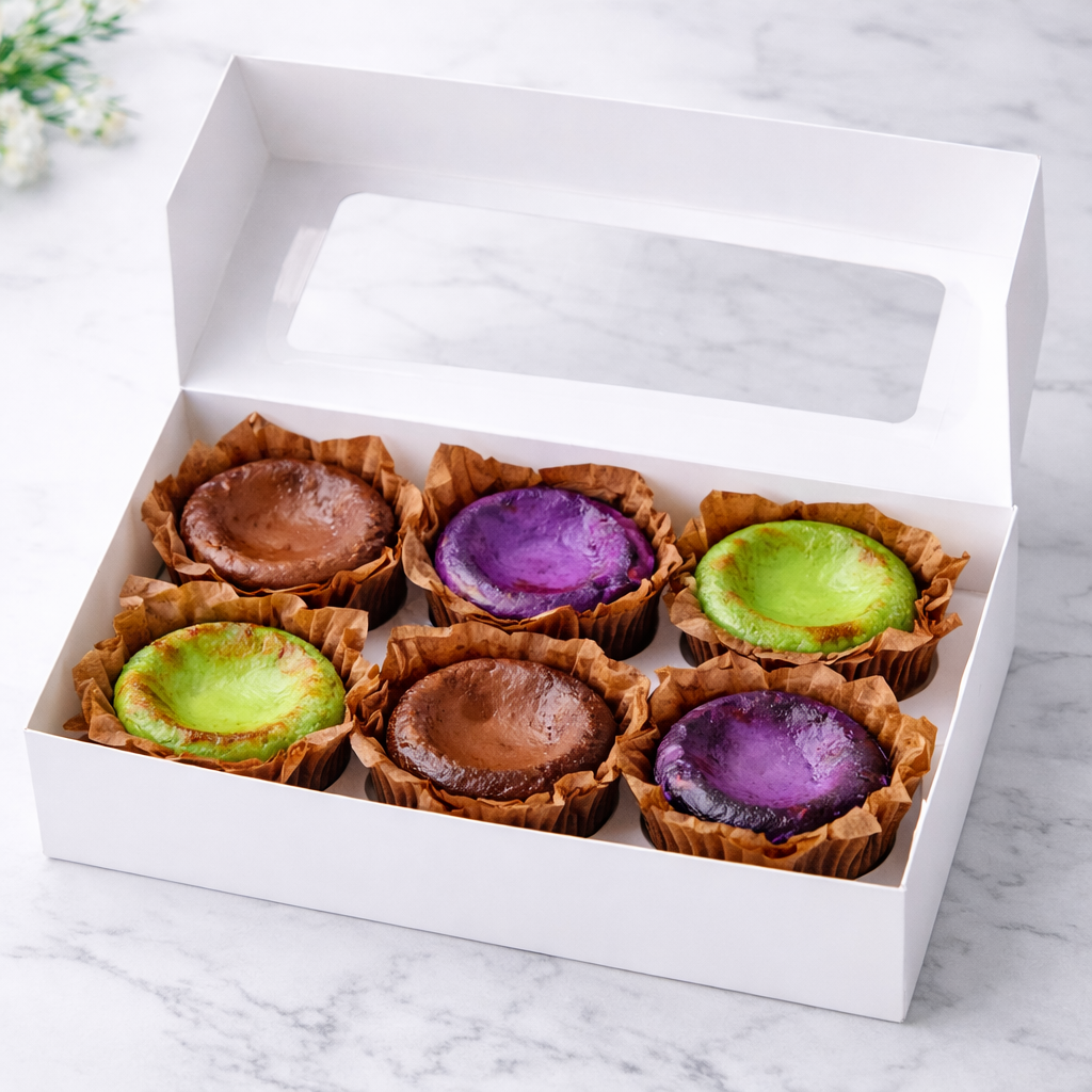 Mini Burnt Basque Cheesecake - Mix Box of 6 - Yumbles.com