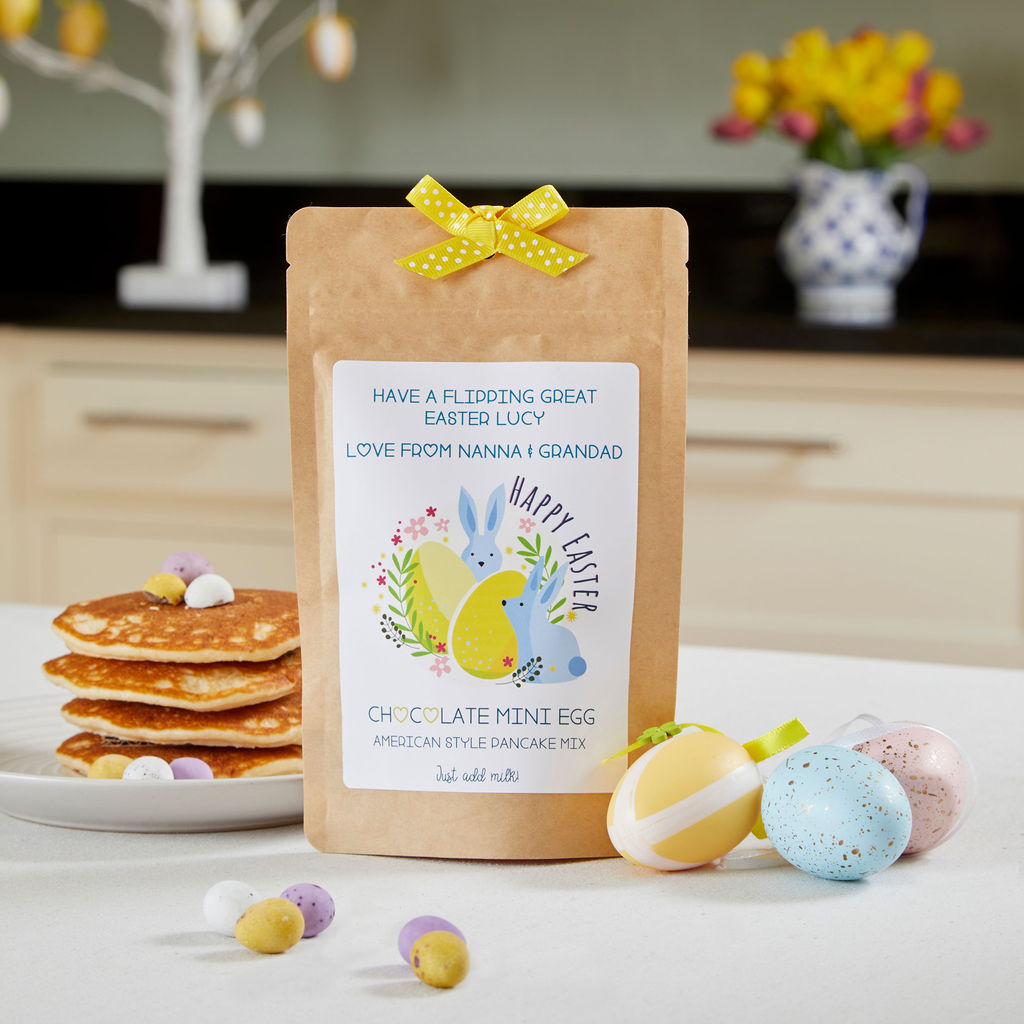 Personalised Mini Egg Easter Pancake and Maple Syrup Gift Set - Yumbles.com