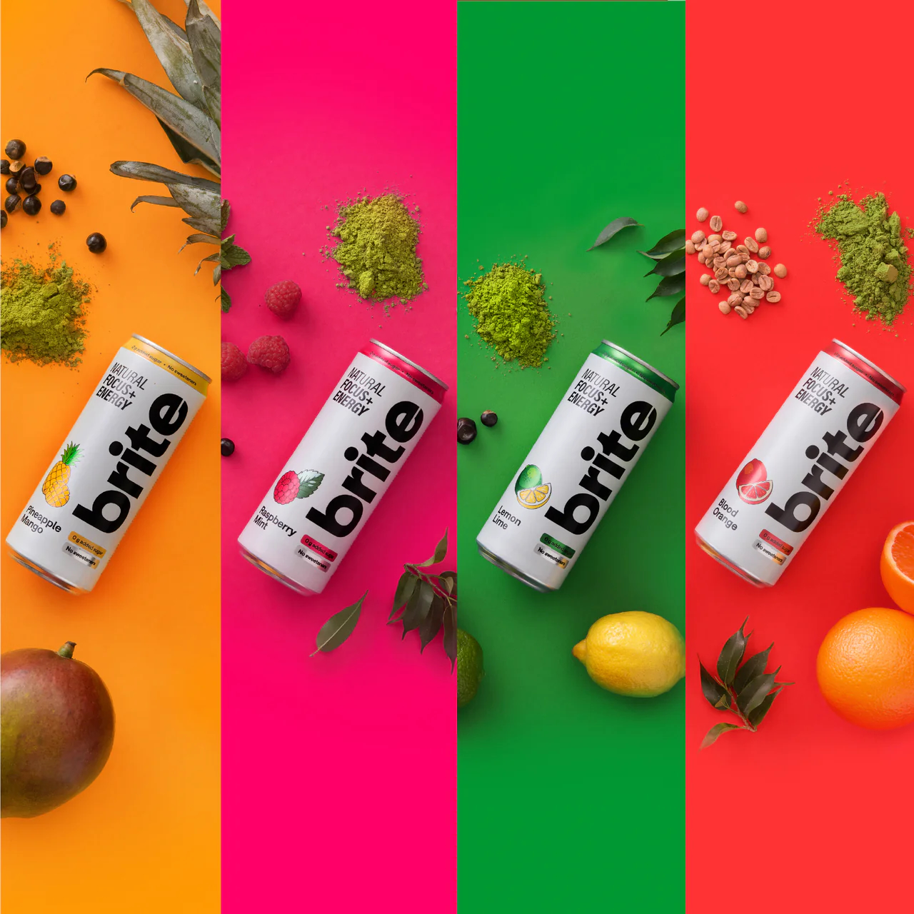 Brite Natural FOCUS+ ENERGY Mixed Pack - 12 x 330ml Drink - Yumbles.com