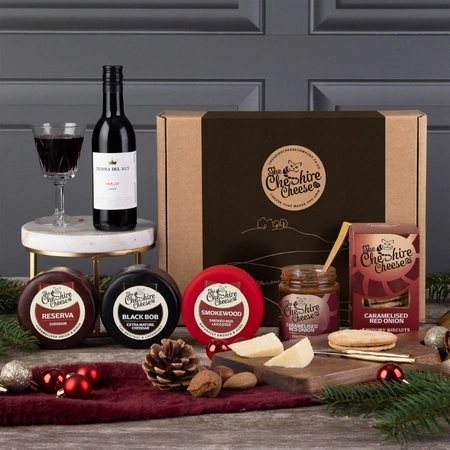 Festive Feast Cheese & Wine Gift Box 