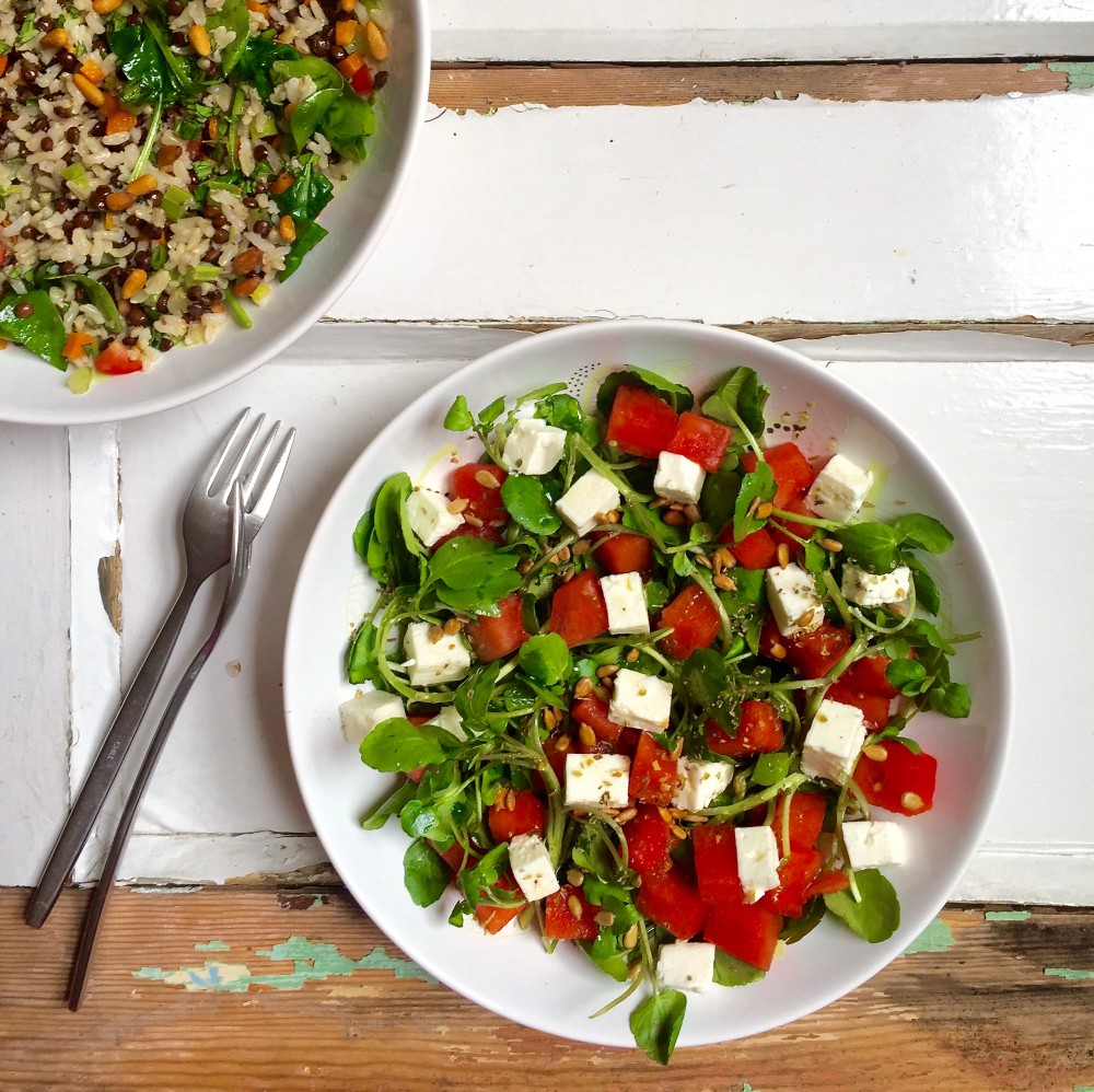 Watercress, Feta and Watermelon Salad