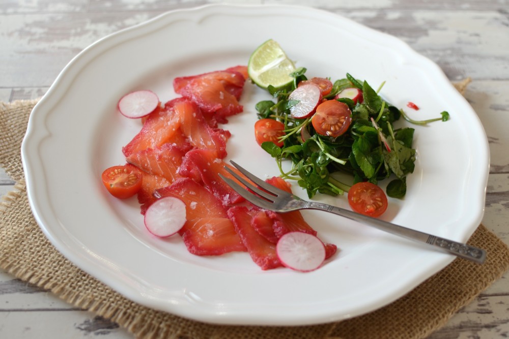 Beetroot and Rum Home-Cured Salmon
