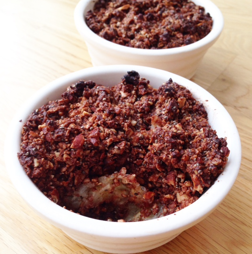 Chocolate and Banana Chia Crumble