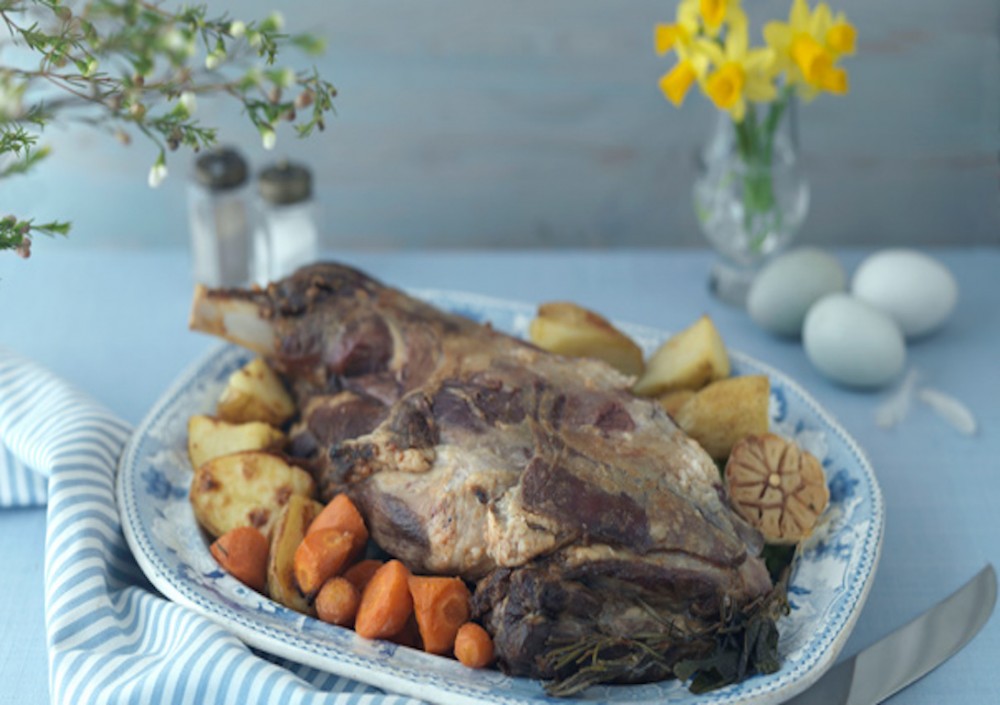 Roast Shoulder of lamb with honey & herbs