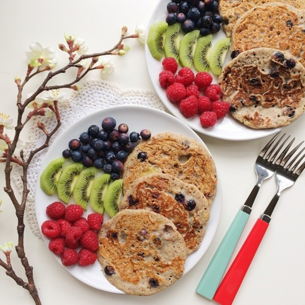 Vegan Blueberry Muffin Buckwheat Pancakes