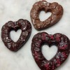 Award-winning Personalizable Raspberry 75% Solomon Island vegan chocolate heart for Valentine's day