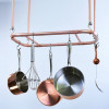 Wall Mounted Pot and Pan Ladder Copper Kitchen Storage Rack