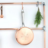 Wall Mounted Pot and Pan Ladder Copper Kitchen Storage Rack