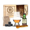 This whisky gift set provides a taste of a very highly rated 15-year-old whisky from the Glenlivet distillery in Speyside.