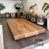 Extra Large Oak Chopping Board - Thick Solid Oak Heavy Duty wooden Chopping Block - Great Serving Board Fitted with 4 black rubber feet