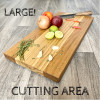 Extra Large Oak Chopping Board - Thick Solid Oak Heavy Duty wooden Chopping Block - Great Serving Board Fitted with 4 black rubber feet