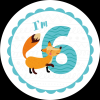 I'm 6 Birthday Fox Giant Lollipop