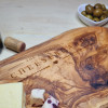 Personalised olive wood cheese board engagement gift