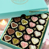 Valentine's Day Chocolate heart filled with brigadeiro Box of 24 - Turquoise box Valentine's Day Chocolate heart filled with brigadeiro Box of 24 - Turquoise box