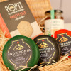 Cheese gift hamper with three cheeses from devon Hampers