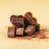 Broken pieces of Bagstock & Bumble Mum chocolates, highlighting the thick, creamy Fairtrade Belgian chocolate – crafted for hardworking mums everywhere.