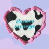 Retro Heart - Cow- Personalised Cookie Retro Heart - Cow- Personalised Cookie