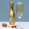Personalised Name Prosecco Flute & Mini Gold Bottega Prosecco Gift Set