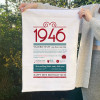 80th birthday gift tea towel