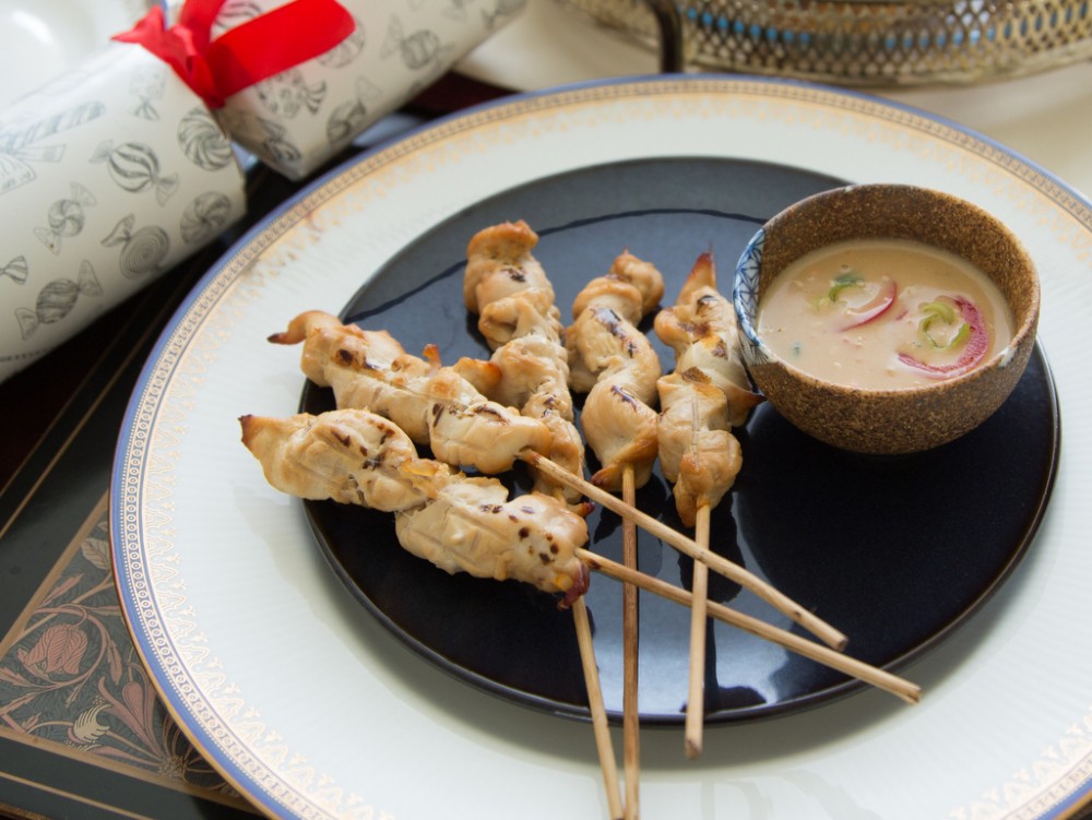 Lemongrass Chicken Satay with Peanut Butter Dipping Sauce