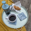 Teal Marble Design Chunky Square Coasters