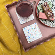 Rainbow Terrazzo Design Chunky Square Coasters
