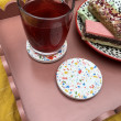 Rainbow Terrazzo Circle Coasters