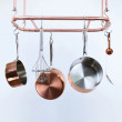 Wall Mounted Pot and Pan Ladder Copper Kitchen Storage Rack