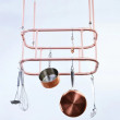 Wall Mounted Pot and Pan Ladder Copper Kitchen Storage Rack