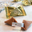 christmas fortune cookies - mistletoe themed table decorations