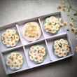 Personalised Hand Iced Wild Flower Letterbox Biscuit Box - Vegan Available
