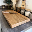 Extra Large Oak Chopping Board - Thick Solid Oak Heavy Duty wooden Chopping Block - Great Serving Board Fitted with 4 black rubber feet