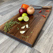 XL Black Walnut Chopping Board - Thick Walnut Chopping Block With Non Slip Rubber Feet