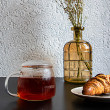 Ribbed Glass Infuser Mug
